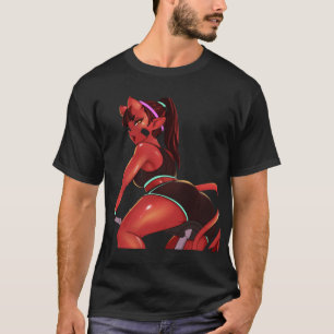 T-shirt Meru Le Succubus Meru Le Démon Fille Noir Borde