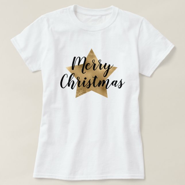 T-shirt Merveilleuse étoile d'or Noël (Design devant)