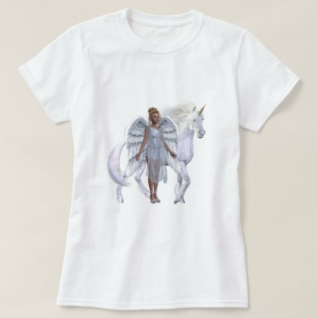 T-shirt merveilleux d'ange et de licorne (Design devant)