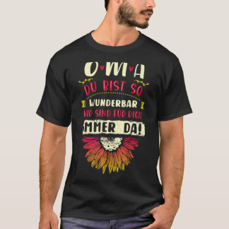 T-shirt Merveilleux Mamie Dit En Allemand Avec Fleurs