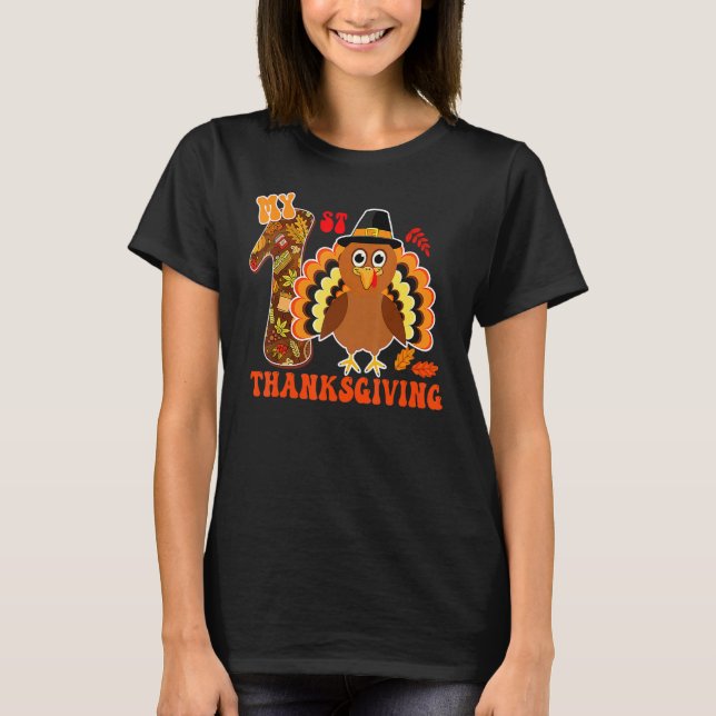 T-shirt Mes 1Er Garçons Thanksgiving Thanksgiving Turkey B (Devant)