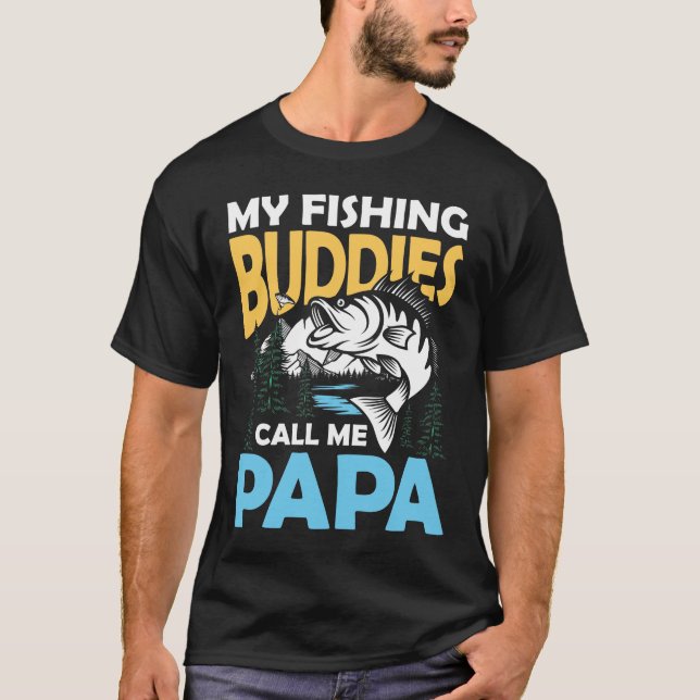 T-shirt Mes amis de pêche Call Me Papa - Partenaire de pêc (Devant)