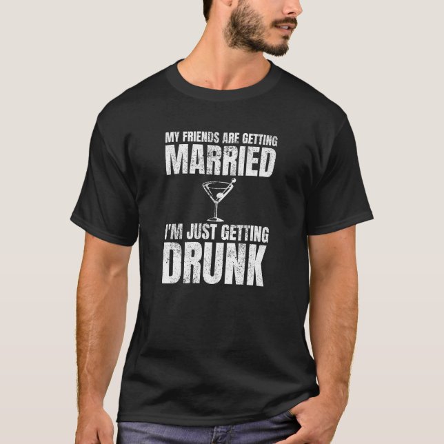 T-shirt Mes amis se marient Mariage ivre (Devant)
