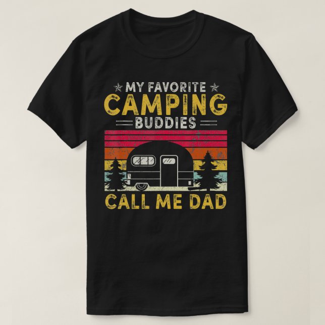 T-shirt Mes Amoureux De Camping Préférés M'Appelez Papa Pè (Design devant)
