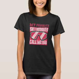 T-shirt Mes Amoureux De Ski Préférés M'Appelent Papa Un Sk