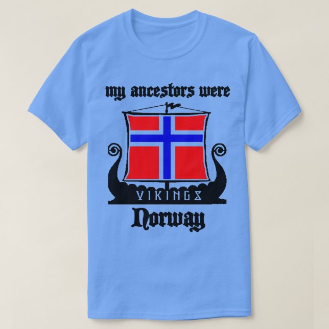 T-shirt Mes ancêtres étaient vikings normay flag drakkar b (Design devant)