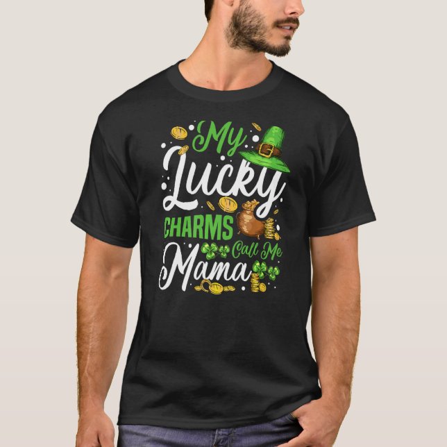 T-shirt Mes charmants chanceux m'appellent maman irlandais (Devant)