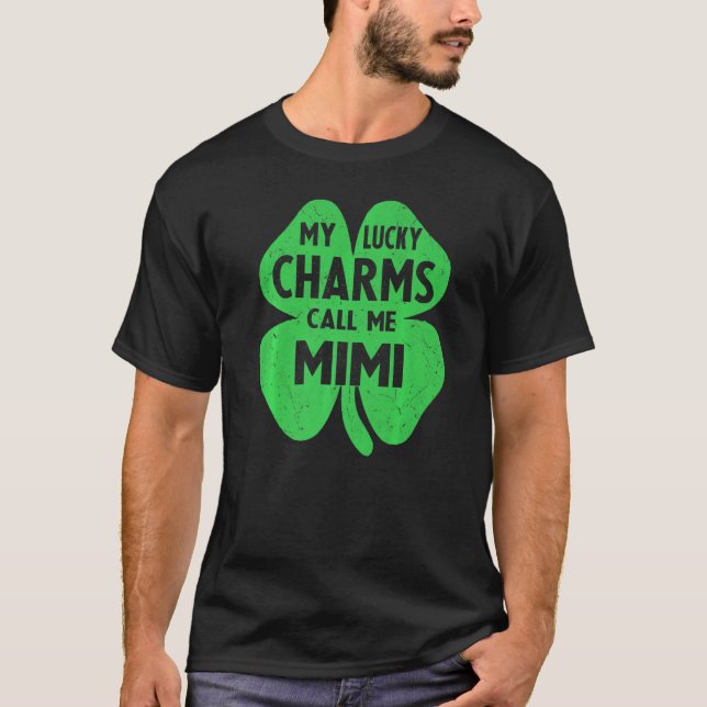 T-shirt Mes Charms Chanceux M'Appelent Mimi Funny St Patri (Devant)