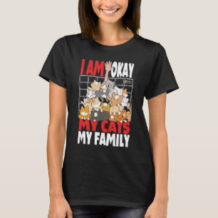T-shirt Mes chats Ma famille Femmes Noires