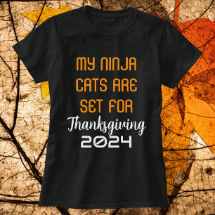 T-shirt Mes Chats Ninja Sont Fixés Pour Thanksgiving Perso