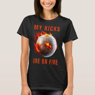 T-shirt Mes chaussures sont en feu Design de football