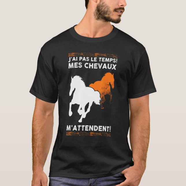 T-shirt Mes Chevaux M'Attendent Cheval (Devant)