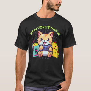 T-shirt Mes Choses Préférées Jeux Cat Tacos Le Joueur Des