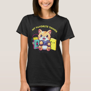 T-shirt Mes choses préférées Jeux vidéo Chats Livres & Les