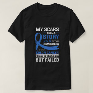 T-shirt Mes cicatrices racontent une histoire Colon Cancer