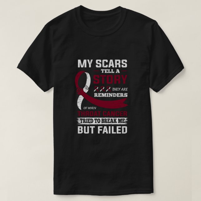 T-shirt Mes cicatrices racontent une histoire ThroCancer S (Design devant)