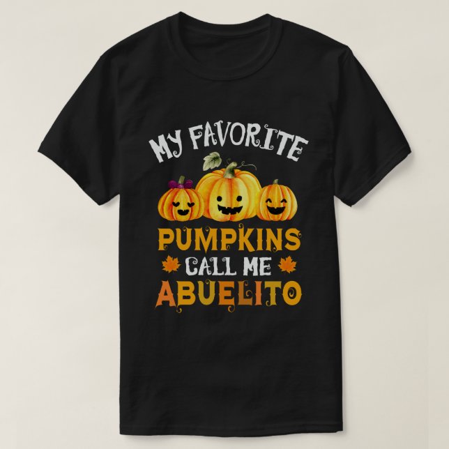 T-shirt Mes Citrouilles préférés m'appellent Abuelito Hall (Design devant)