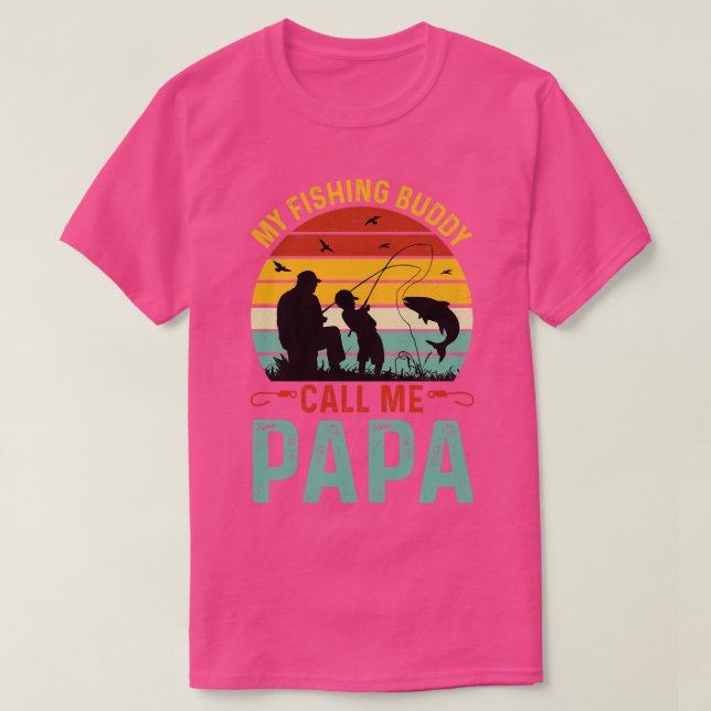 T-shirt Mes copains de pêche m'appellent Papa (Design devant)