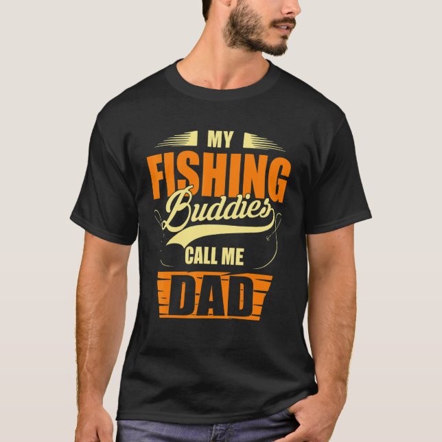 T-shirt Mes Copains de Pêche M'appellent Papa Pêcheur Fils (Devant)