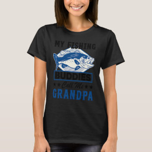 T-shirt Mes Copains de Pêche M'appellent Papy Pour Pêcheur