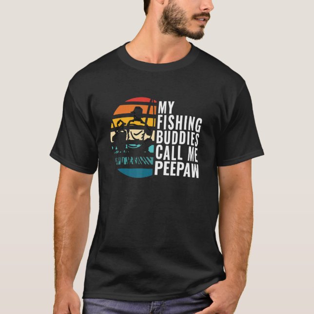 T-shirt Mes copains de pêche m'appellent Pépé Pêcheur F (Devant)