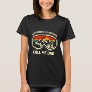 T-shirt Mes copains de ski préférés m'appellent Papa Skian