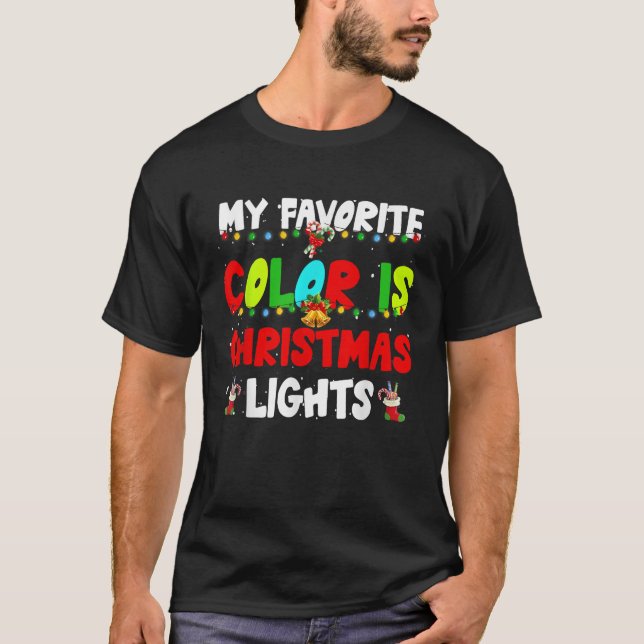T-shirt Mes couleurs préférées Lumières de Noël Pyjama Che (Devant)
