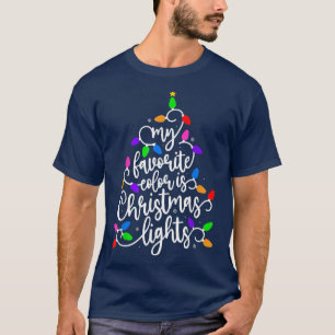 T-shirt Mes couleurs préférées Lumières de Noël Vintage No