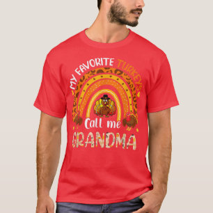 T-shirt Mes Dindons Favoris M'Appelent Grandma Thanksgivin