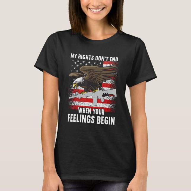 T-shirt Mes droits ne cessent pas là où vos sentiments com (Devant)