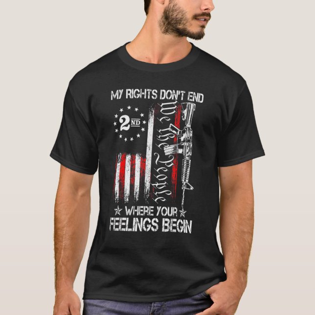 T-shirt Mes Droits Ne S'Arrêtent Pas Là Où Vos Sentiments  (Devant)