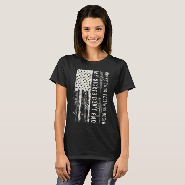 T-shirt Mes droits ne s'arrêtent pas là où vos sentiments  (Devant entier)