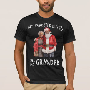 T-shirt Mes Elfes Favorites M'Appelent Grand-Père Mélanine