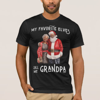 T-shirt Mes Elfes Favorites M'Appelent Grand-Père Mélanine
