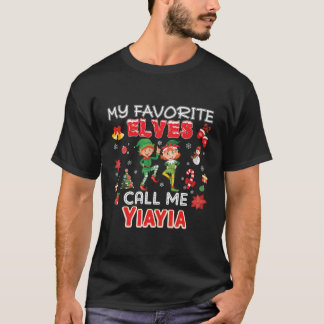 T-shirt Mes Elfes Préférés M'Appelent Yiayia Christmas Elf