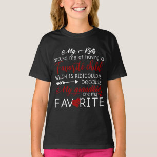 T-shirt Mes Enfants M'Accusent D'Avoir Un Enfant Préféré