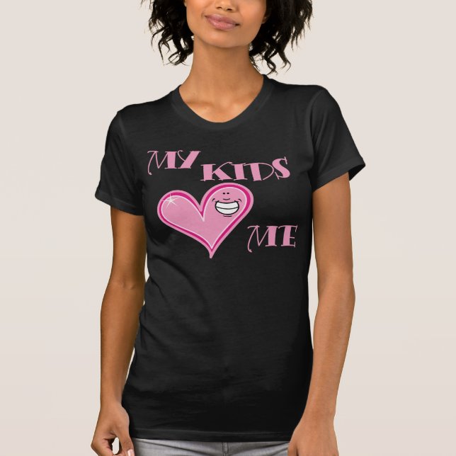 T-shirt Mes enfants m'aiment rose (Devant)