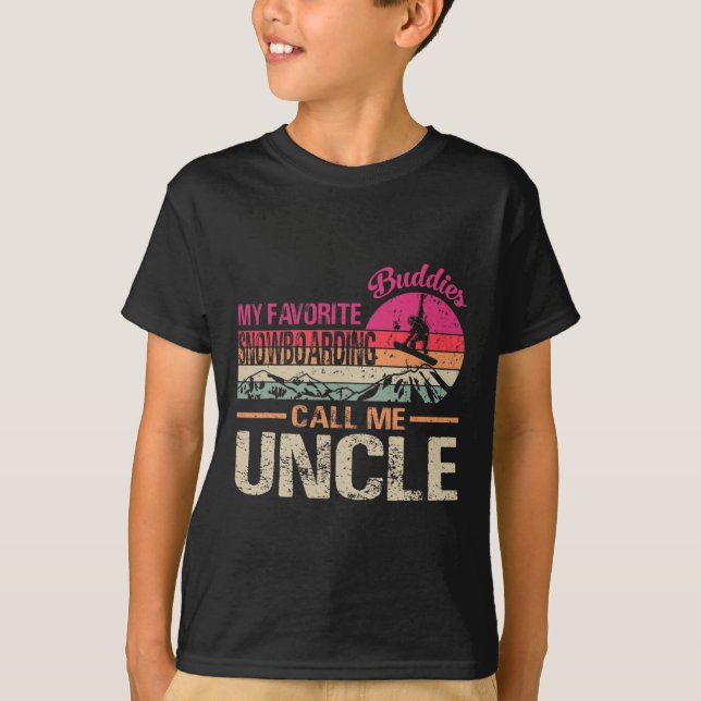 T-shirt Mes Épouses De Snowboard Préférées M'Appelez Oncle (Devant)