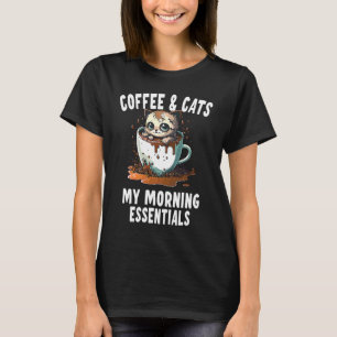 T-shirt Mes essentiels du matin Café et chats  5
