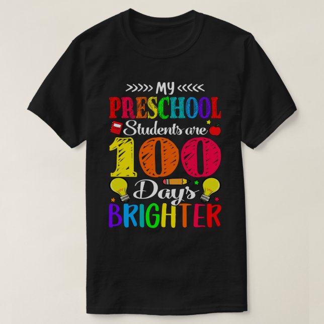 T-shirt Mes Étudiants D'École Préscolaire Ont 100 Jours De (Design devant)