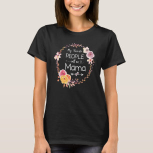 T-shirt Mes Favoris Appelez-Moi Mama Femmes Flower Maman 3