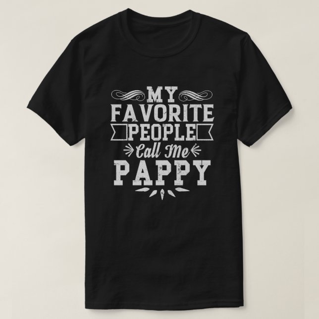 T-shirt Mes Favoris M'Appelent Pappy Fête des pères Gif (Design devant)