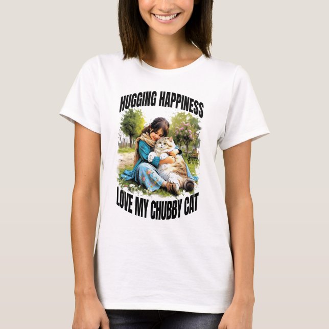 T-shirt Mes Femmes Chubby Chat Blanc (Devant)