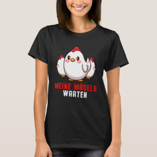 T-shirt Mes filles attendent poulets poulets poulets poule
