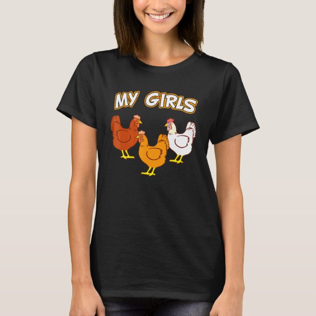 T-shirt Mes filles - Éleveuse de poulets Éleveuse de poule (Devant)
