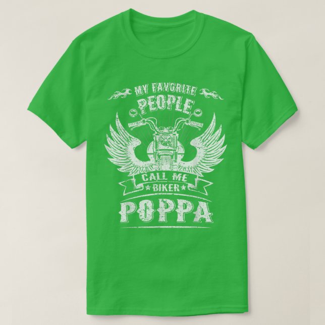 T-shirt Mes Gens Favoris M'Appelent Biker Poppa Grandpa Mo (Design devant)