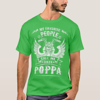 T-shirt Mes Gens Favoris M'Appelent Biker Poppa Grandpa Mo