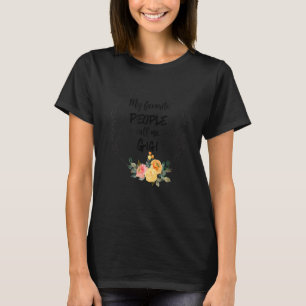 T-shirt Mes Gens Favoris M'Appelent Gigi Femmes Flower Gra