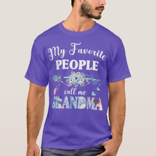 T-shirt Mes Gens Favoris M'Appelent Grandma Femmes Floral