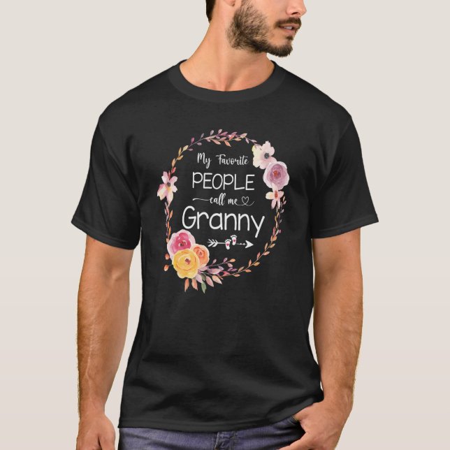 T-shirt Mes Gens Favoris M'Appelent Granny Women Flower Gr (Devant)